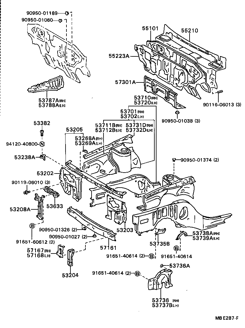 53701-32902 APRON SUB-ASSY, FRONT FENDER, RH product image