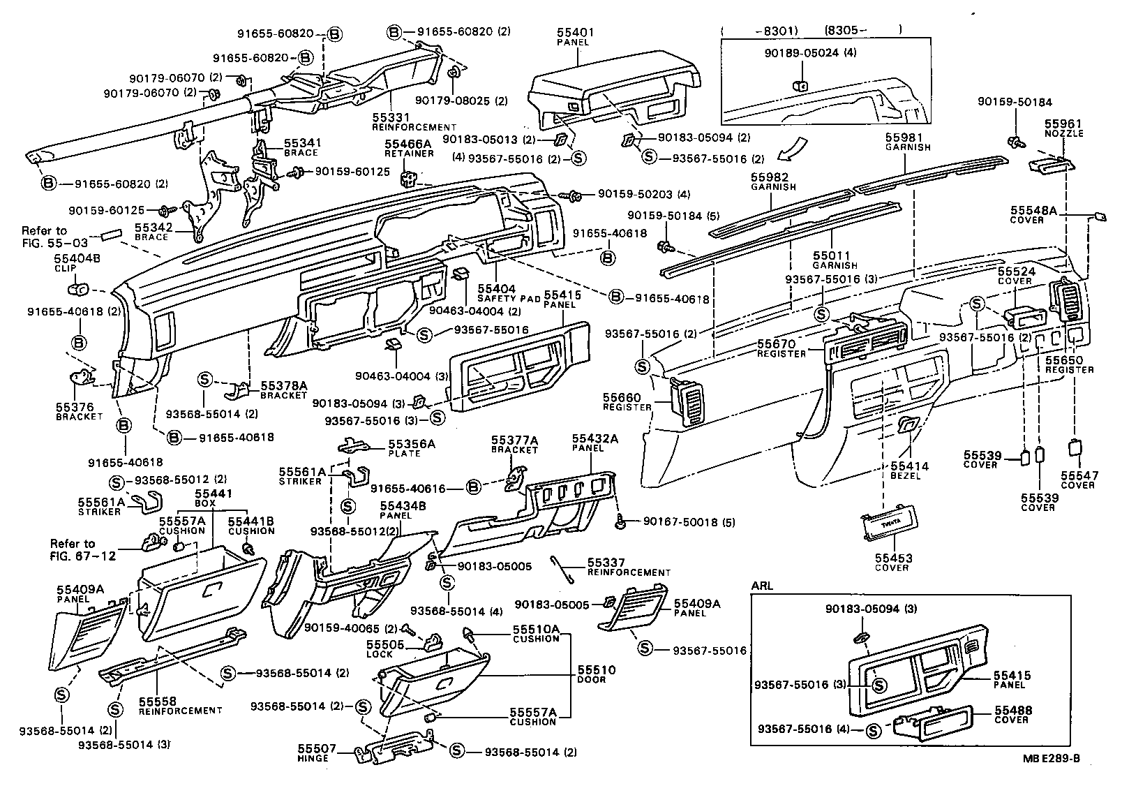 55306-32030 BRACE, INSTRUMENT PANEL, NO.1 product image