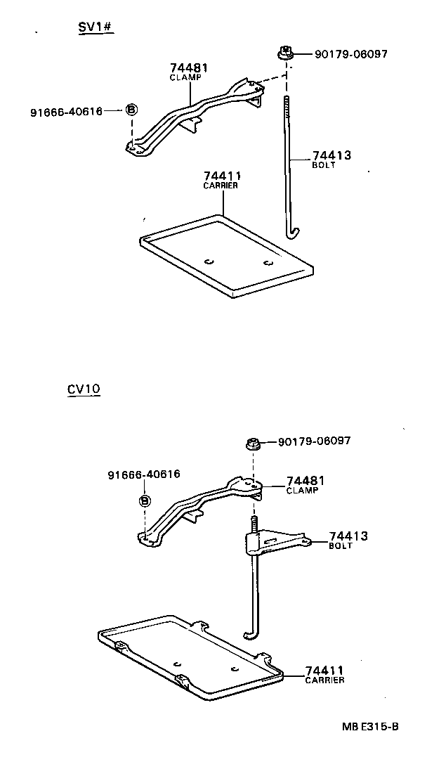 74404-32030 CLAMP, BATTERY HOLD DOWN product image