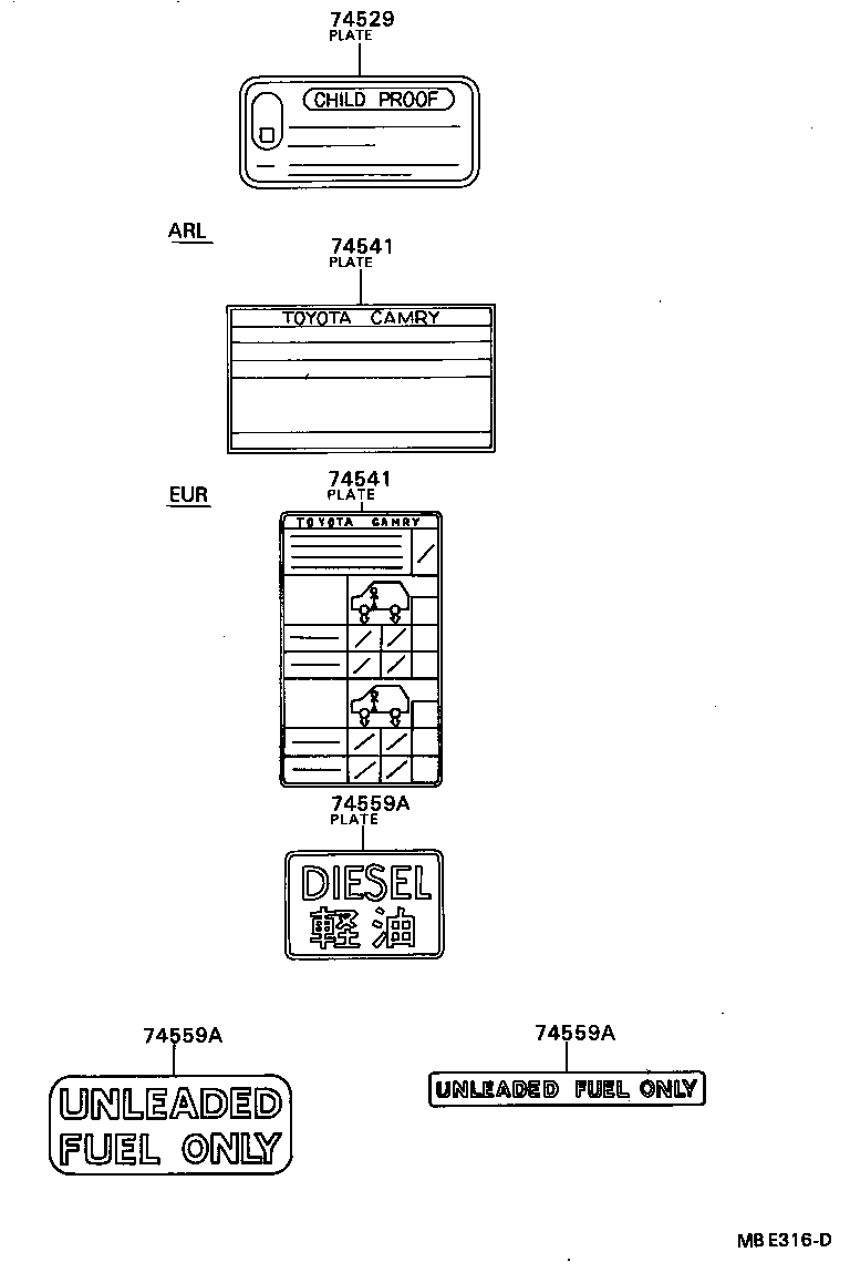 42661-32040 PLATE, TIRE PRESSURE CAUTION product image