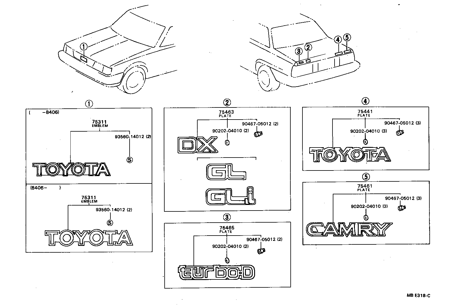 75443-32070 PLATE, REAR NAME, NO.4 (GRADE MARK) product image