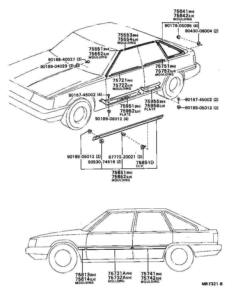 75552-32010 MOULDING, ROOF DRIP SIDE FINISH, LH product image