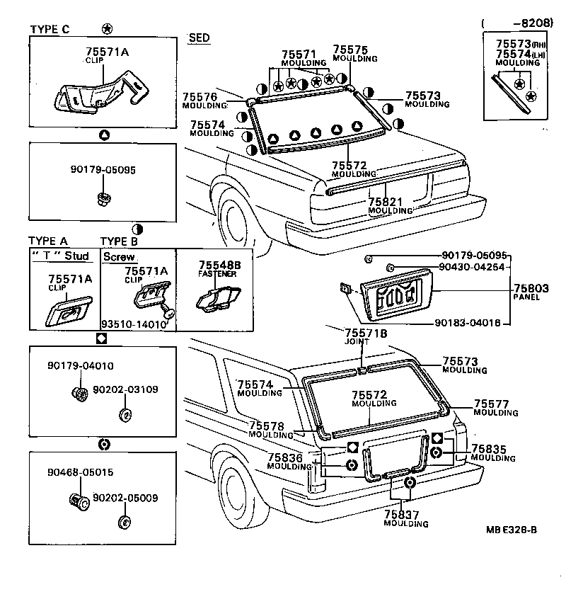 75836-91601 MOULDING, BODY LOWER BACK FINISH PANEL, CENTER product image