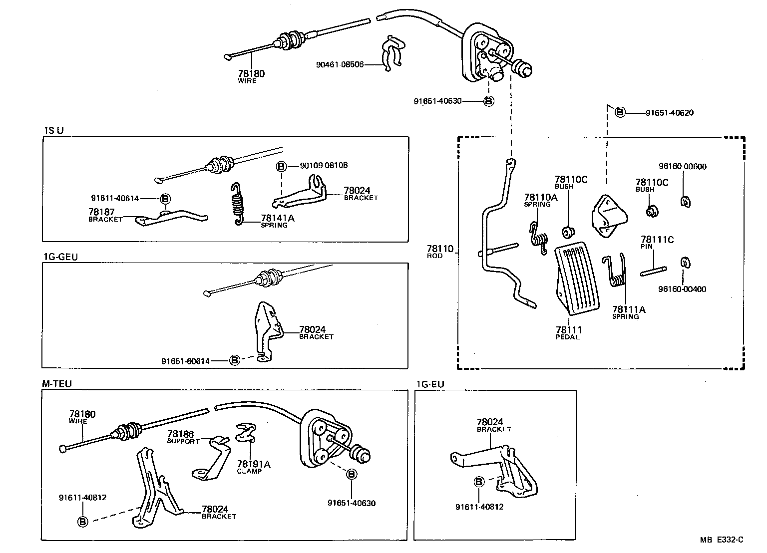 78472-22020 SUPPORT, THROTTLE CONTROL CABLE product image