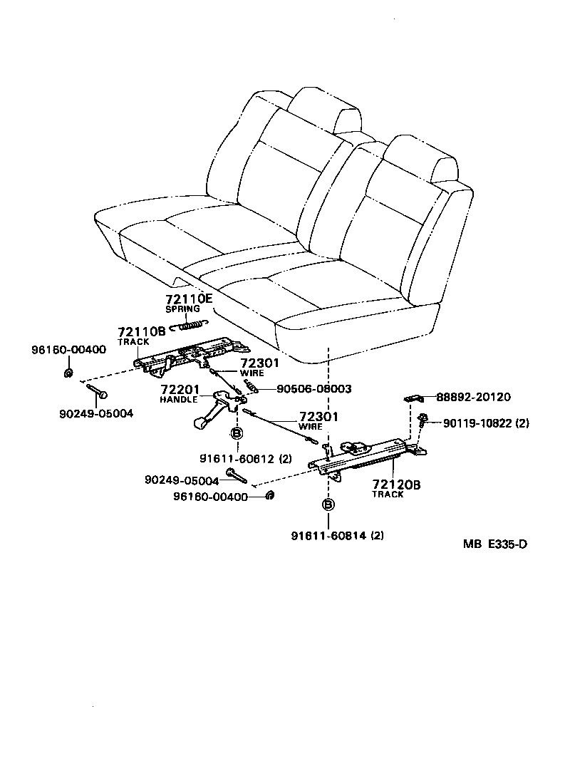 71630-91D02 SPRING ASSY, FRONT SEAT BACK, RH(FOR SEPARATE TYPE) product image