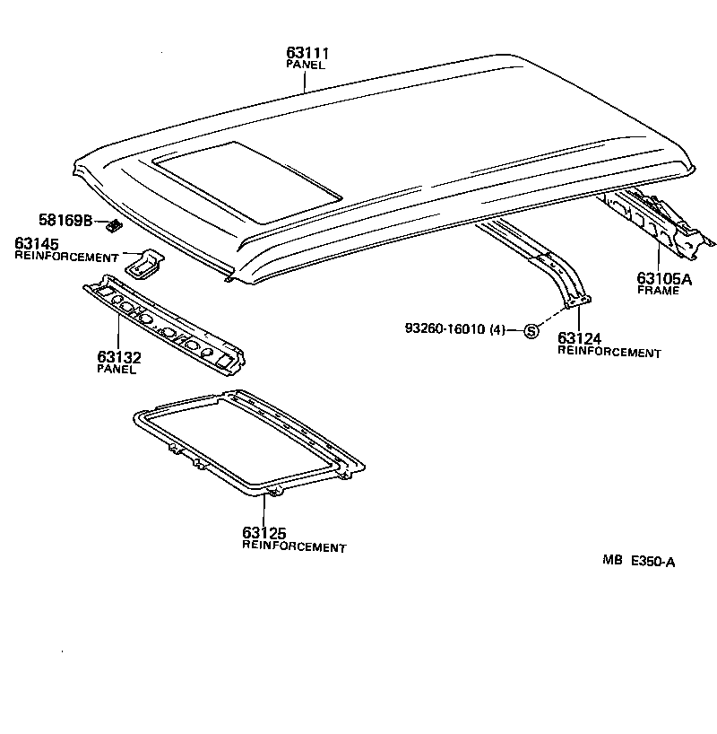 63147-90A02 BRACKET, ROOF PANEL REINFORCEMENT product image