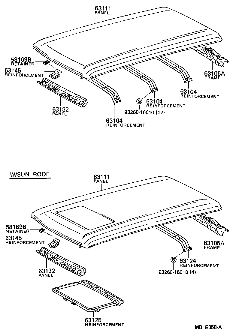 63111-90A02 PANEL, ROOF product image
