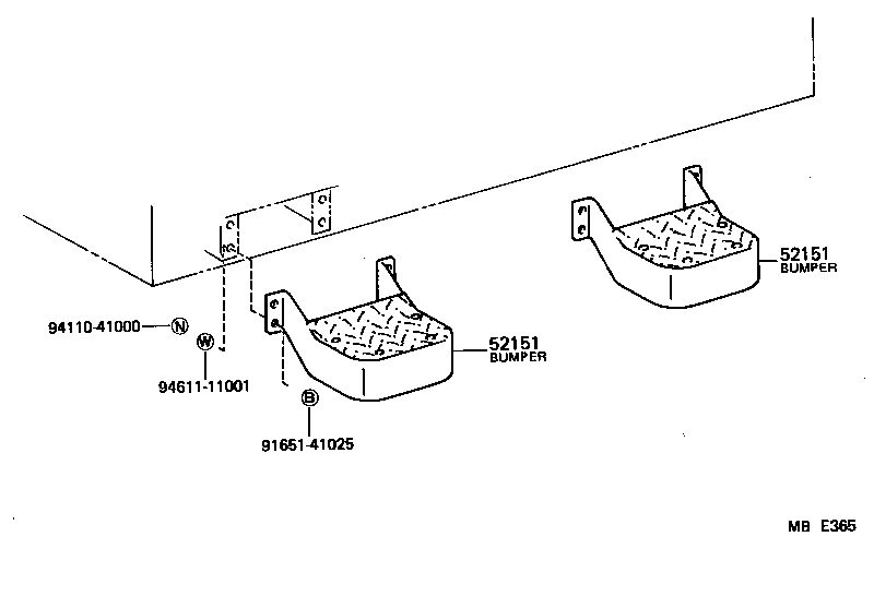 52160-90800 BUMPER ASSY, REAR product image