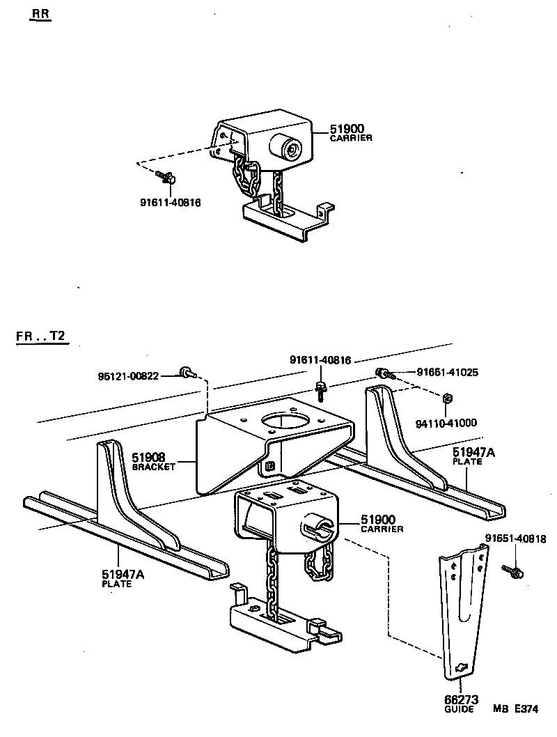 51944-26010 BRACKET SUB-ASSY, SPARE WHEEL CARRIER product image
