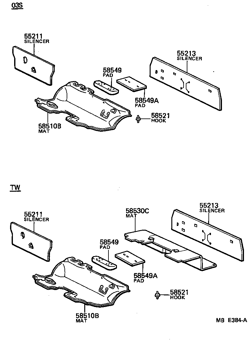 55212-95A02 SILENCER, BACK PANEL product image