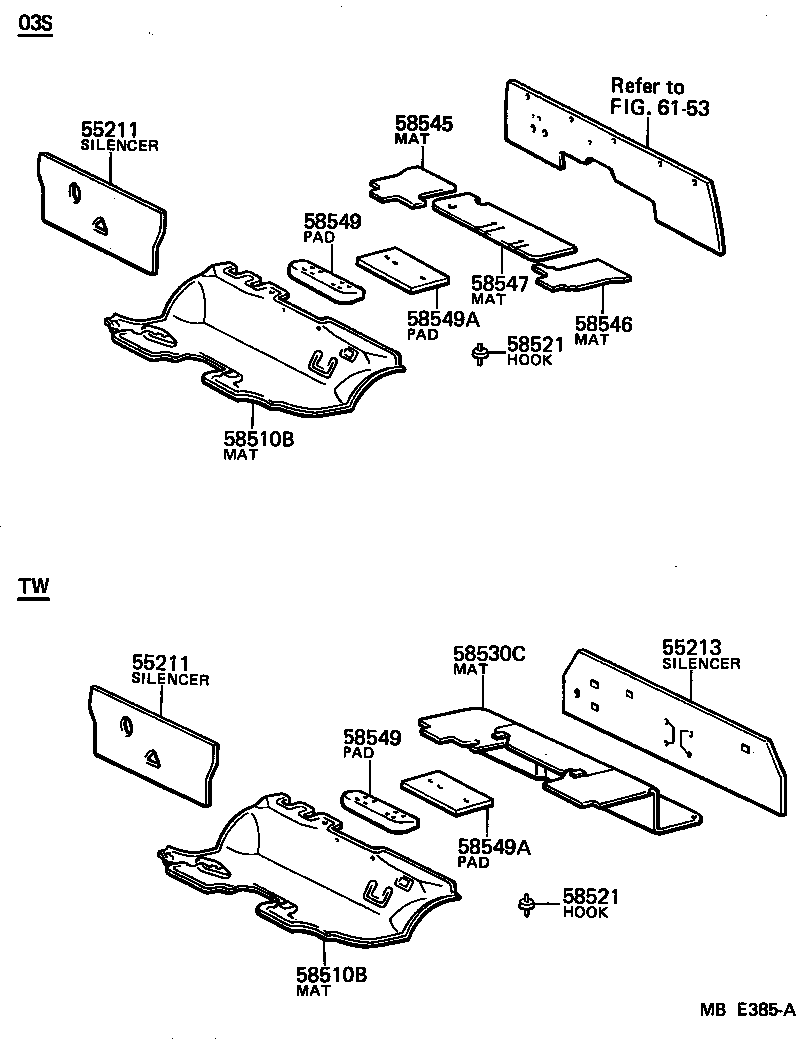 55212-95A02 SILENCER, BACK PANEL product image