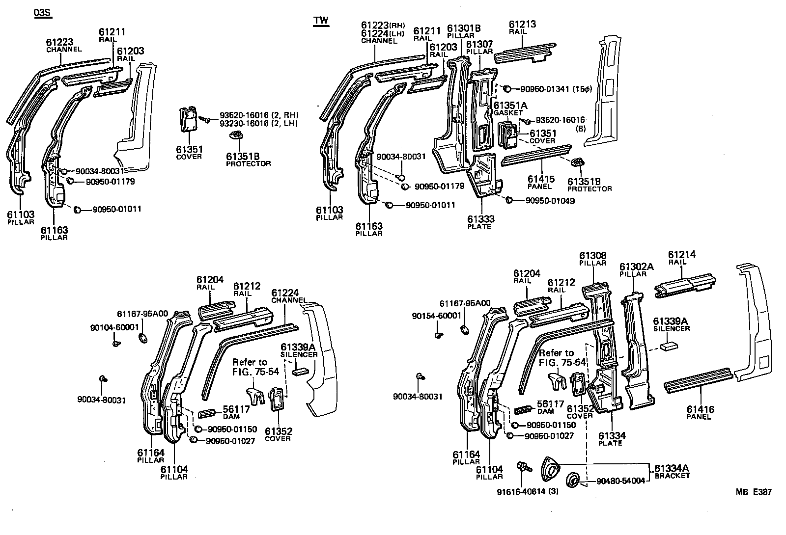 61103-95A04 PILLAR SUB-ASSY, FRONT BODY, RH product image