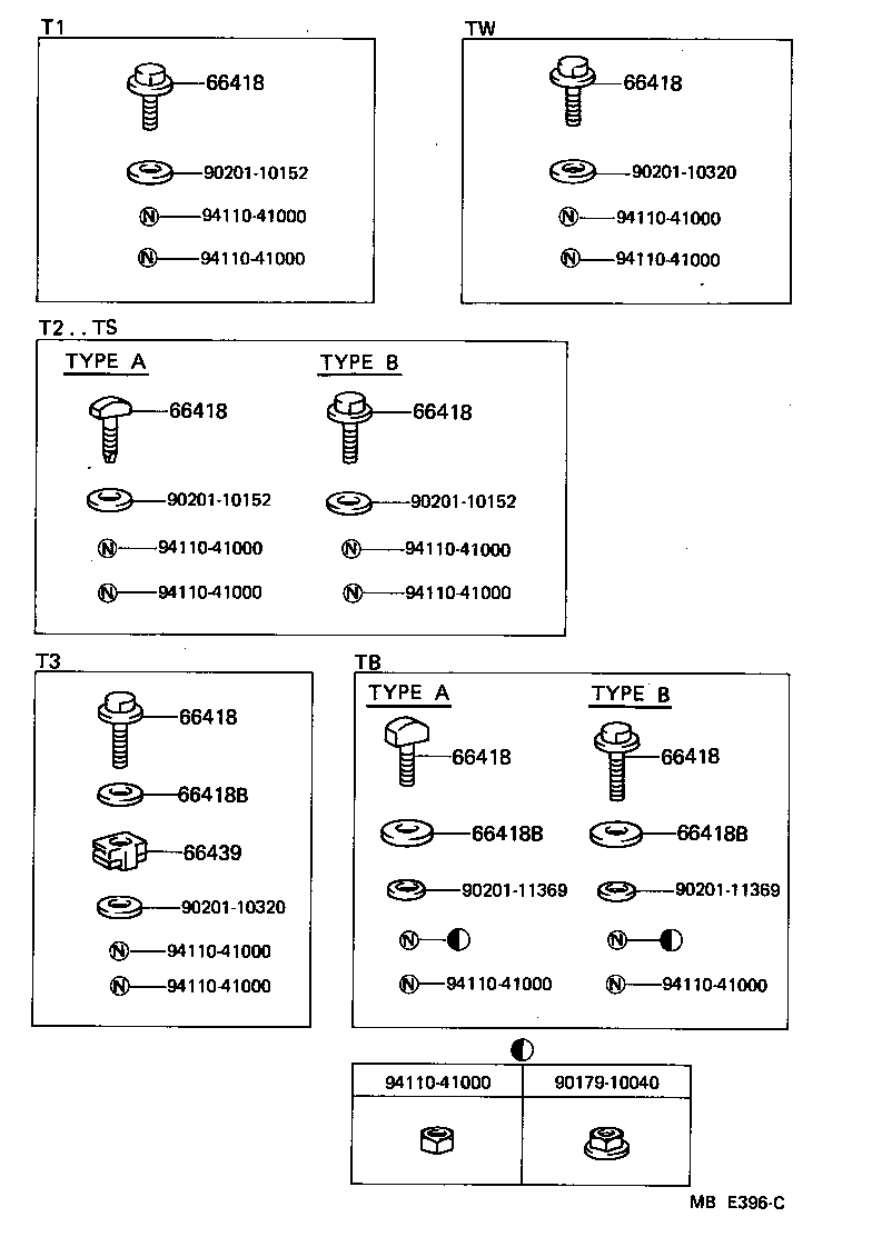 66418-92220 BOLT, MOUNTING product image