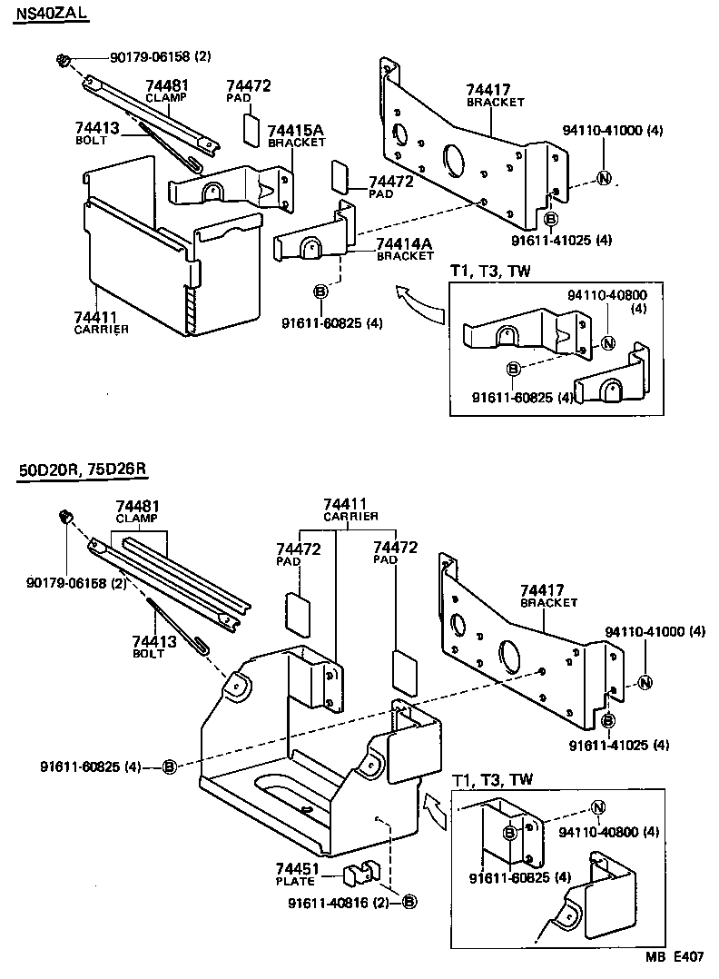 74402-26010 BRACKET, BATTERY, NO.2 product image