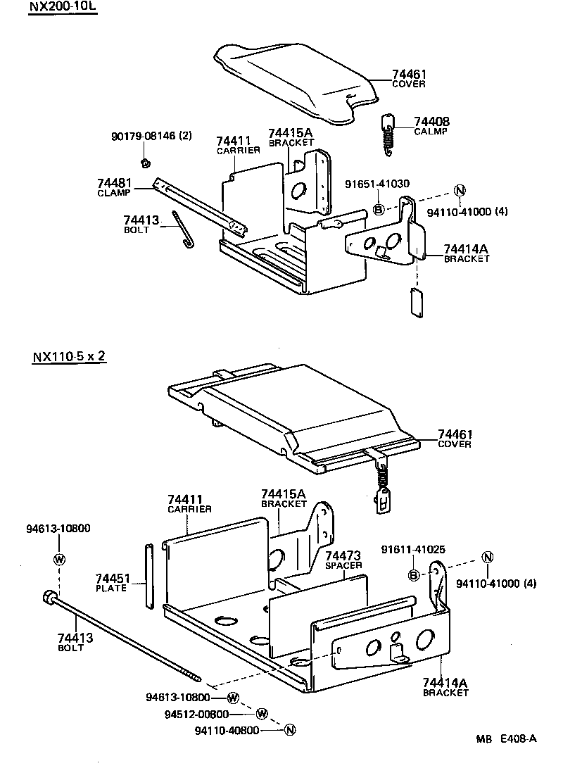 74402-26010 BRACKET, BATTERY, NO.2 product image