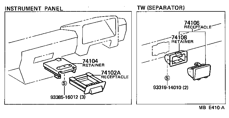 74111-95A04 RECEPTACLE ASSY, FRONT ASH product image