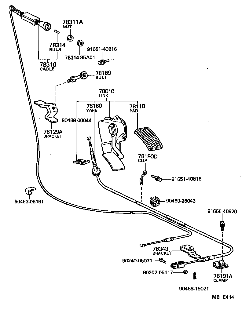 78301-95A04 CABLE ASSY, CHOKE product image
