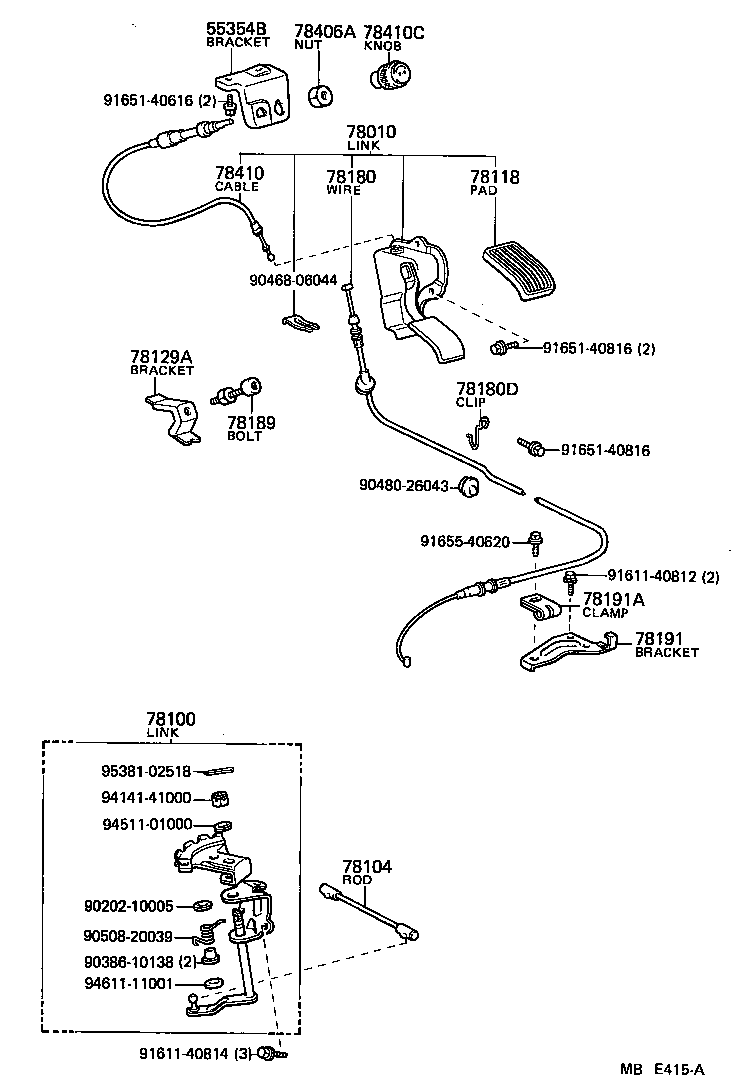 78301-95A04 CABLE ASSY, CHOKE product image