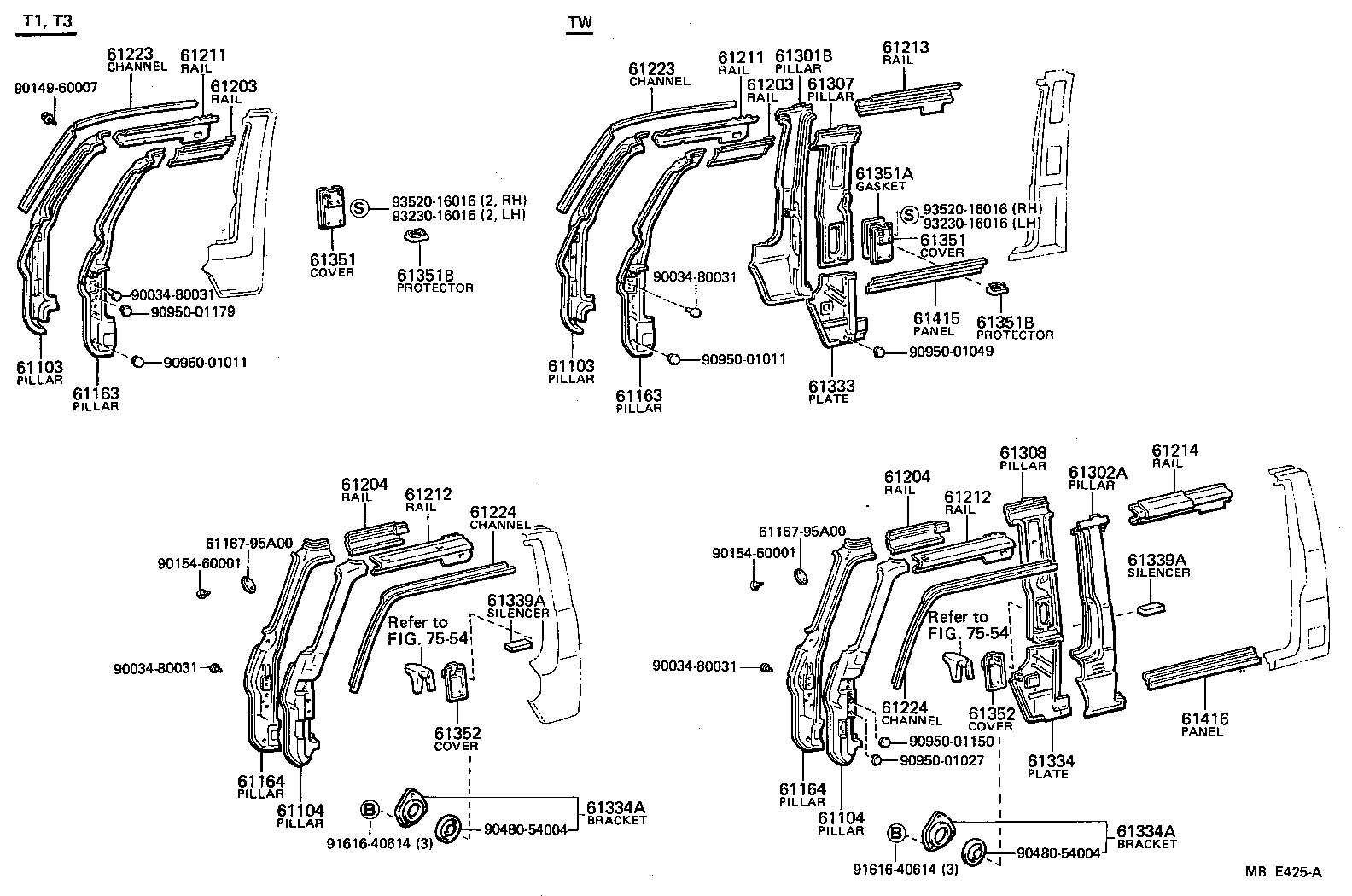 58028-95A02 PLATE, CENTER PILLAR, LH product image