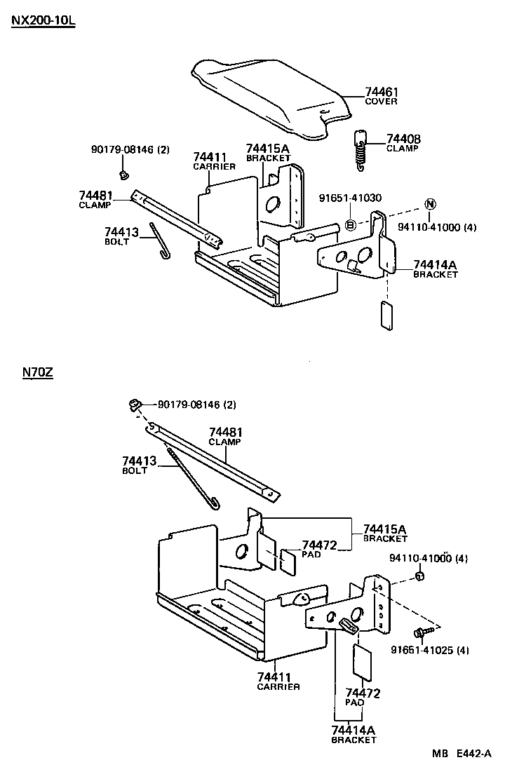 74451-25050 PLATE, BATTERY CARRIER SUPPORT product image