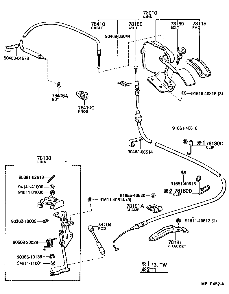 55353-95A07 BRACKET, THROTTLE CABLE product image
