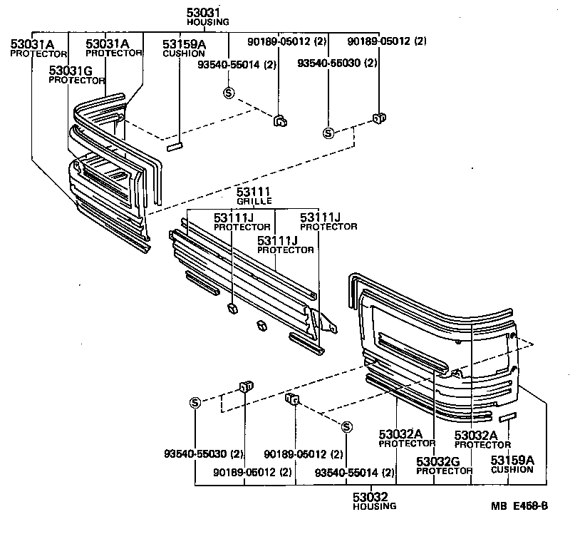 53120-95700 GRILLE, RADIATOR product image