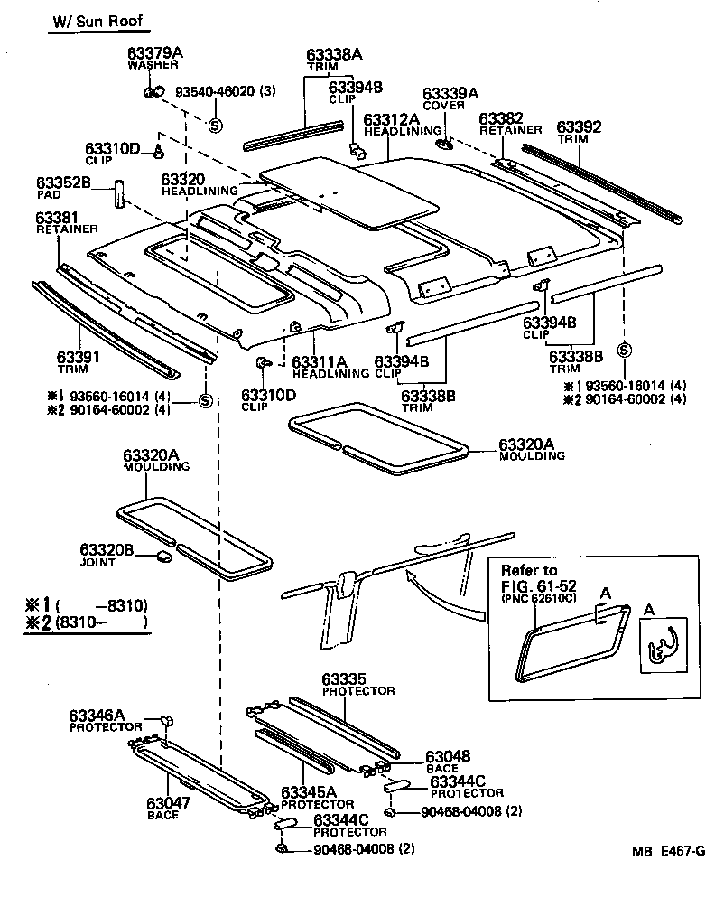 63371-95702 SUPPORT, ROOF HEADLINING, NO.4 product image