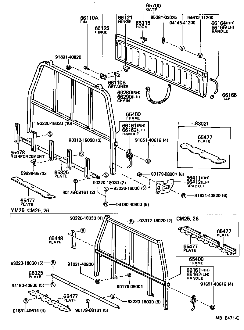 65700-87407 GATE ASSY, REAR BODY TAIL product image