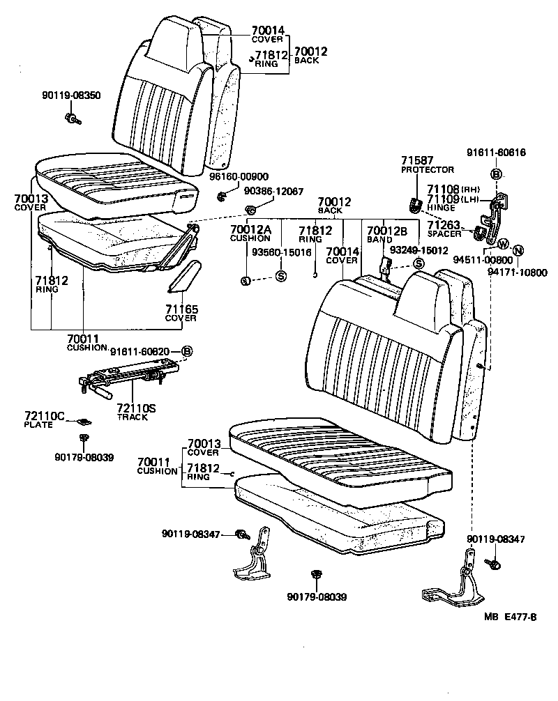 71208-95707 COVER ASSY, NO.1 SEAT CUSHION product image