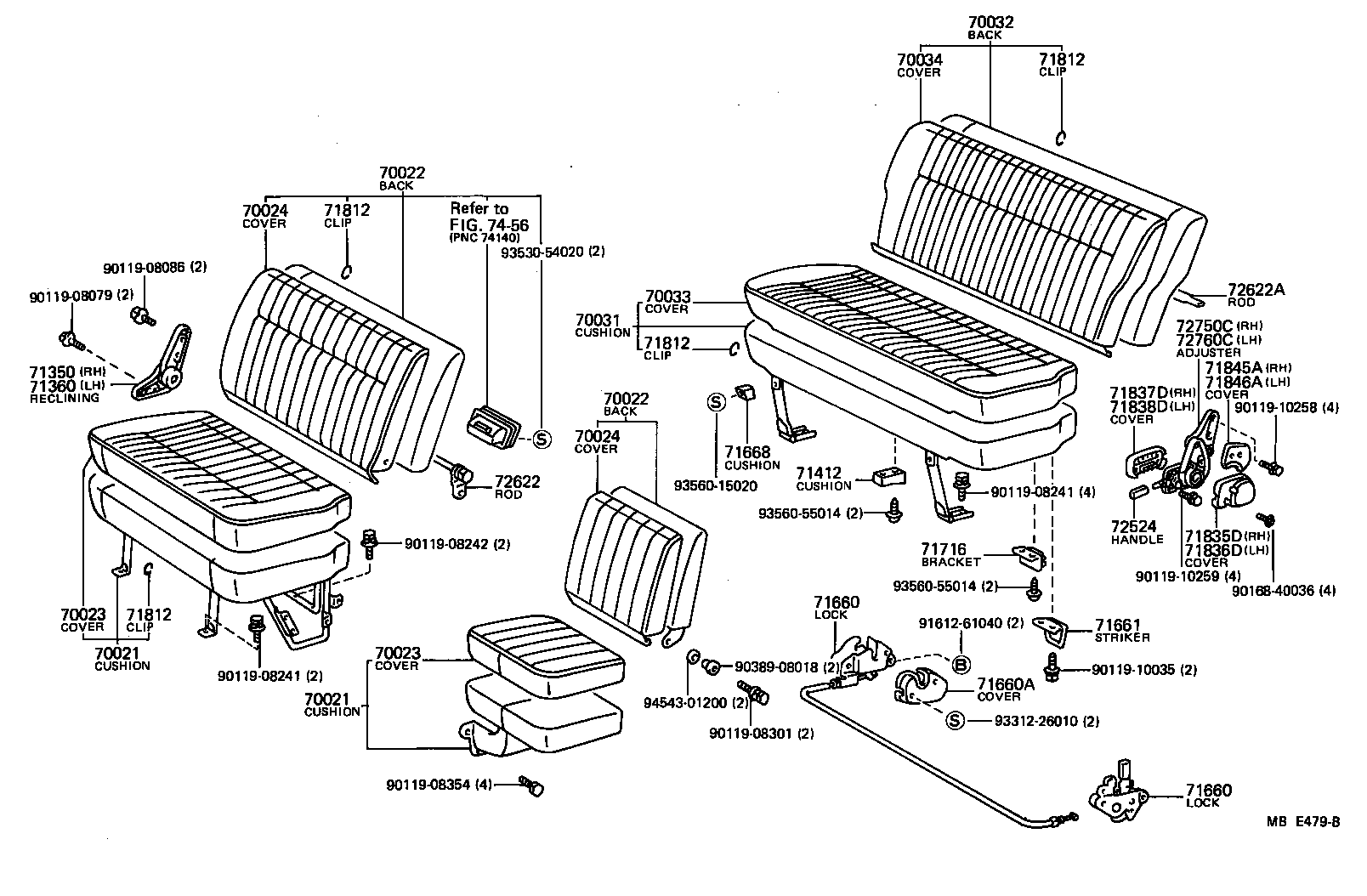71208-95707 COVER ASSY, NO.1 SEAT CUSHION product image