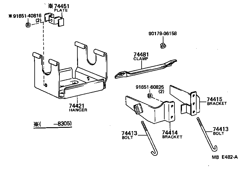74404-27010 CLAMP, BATTERY HOLD DOWN product image