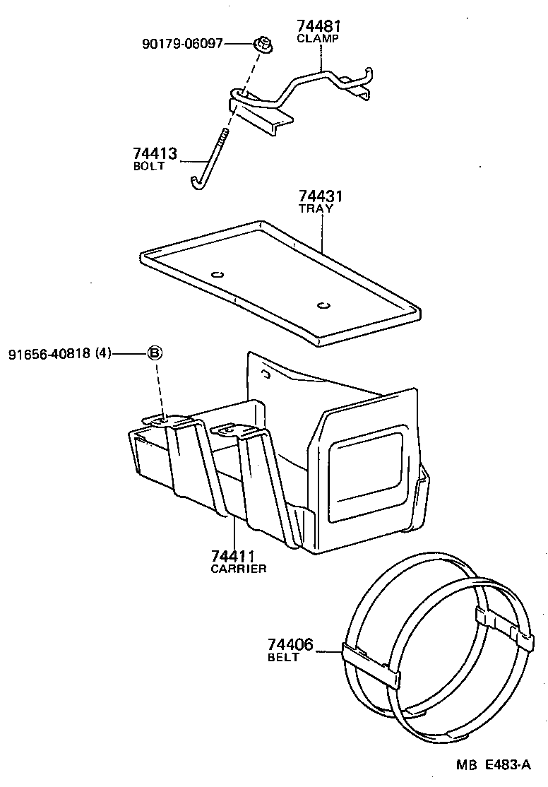74404-27010 CLAMP, BATTERY HOLD DOWN product image