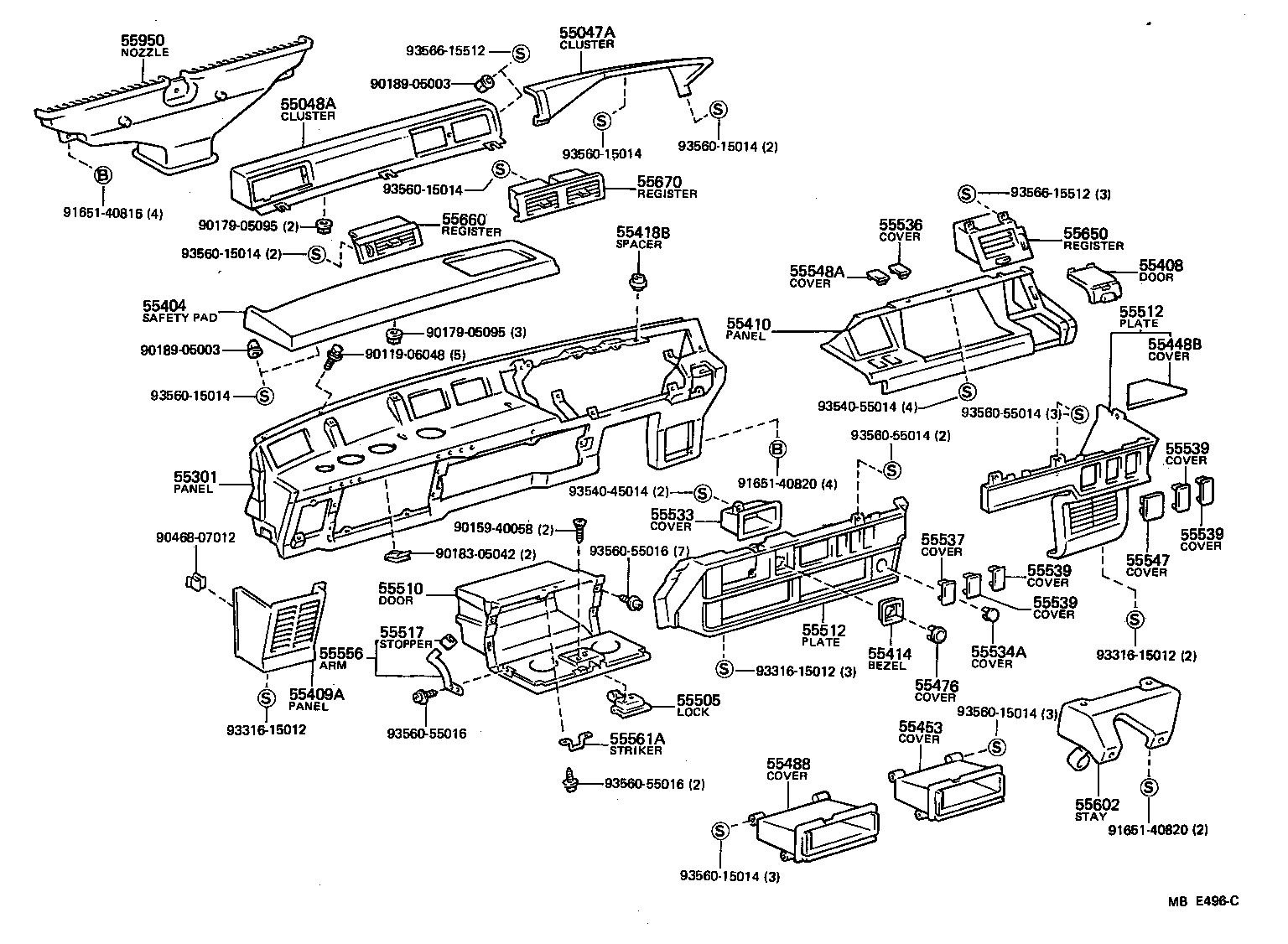 55301-95709 PANEL SUB-ASSY, INSTRUMENT product image