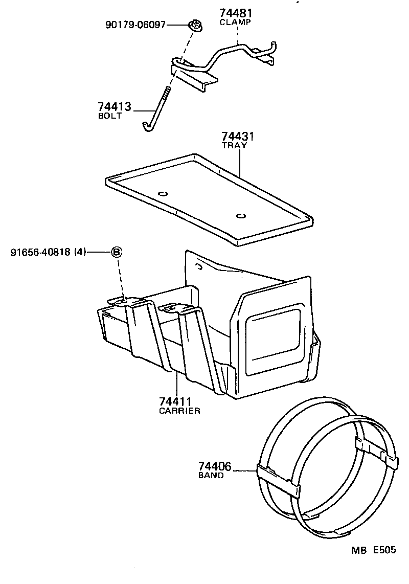 74406-95701 CLAMP, BATTERY HOLD DOWN product image
