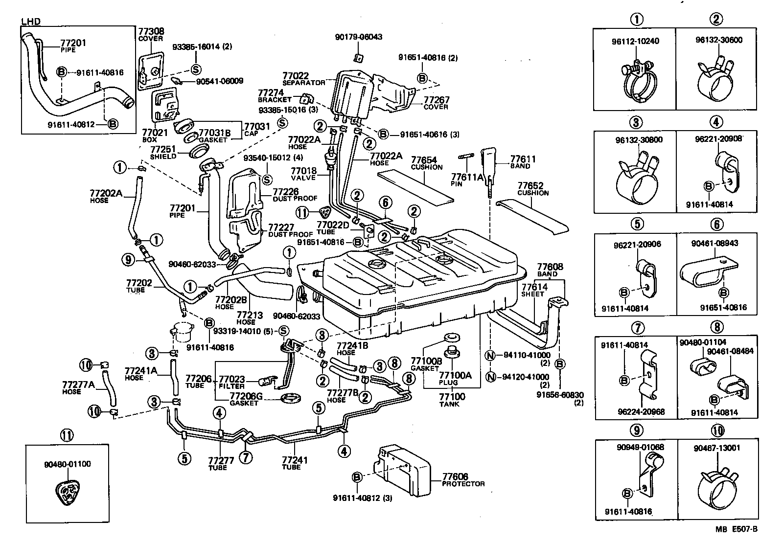 90445-12042 HOSE, FUEL, NO.1 (FOR EMISSION TUBE, NO.1) product image