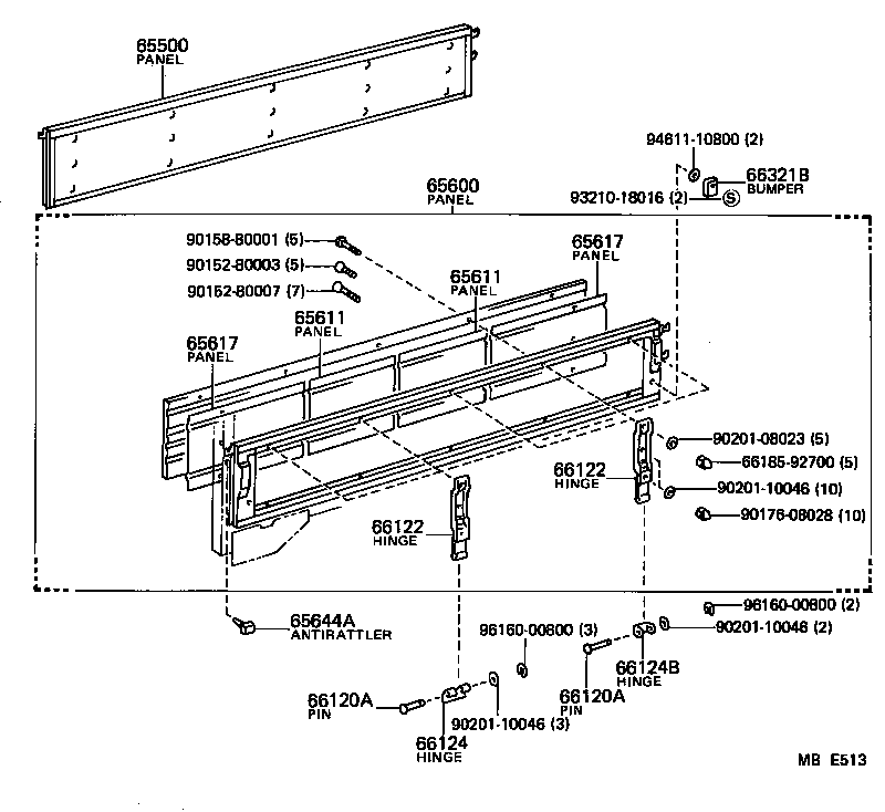 65010-92200 HINGE ASSY, SIDE GATE, N0.1 RH product image