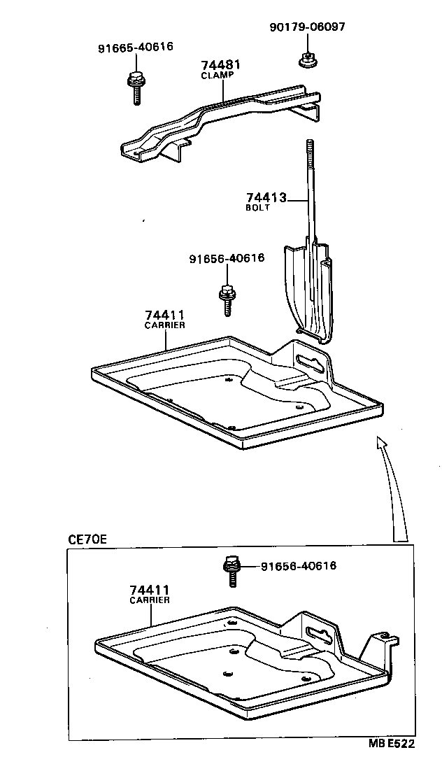 74404-12140 CLAMP, BATTERY HOLD DOWN product image