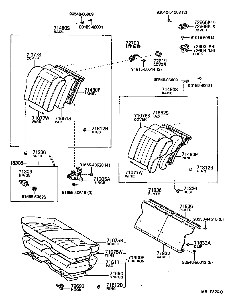 71017-14260 PANEL SUB-ASSY, REAR SEAT BACK product image