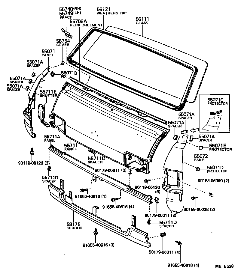 53878-95A00 SPACER, FRONT SIDE PANEL product image