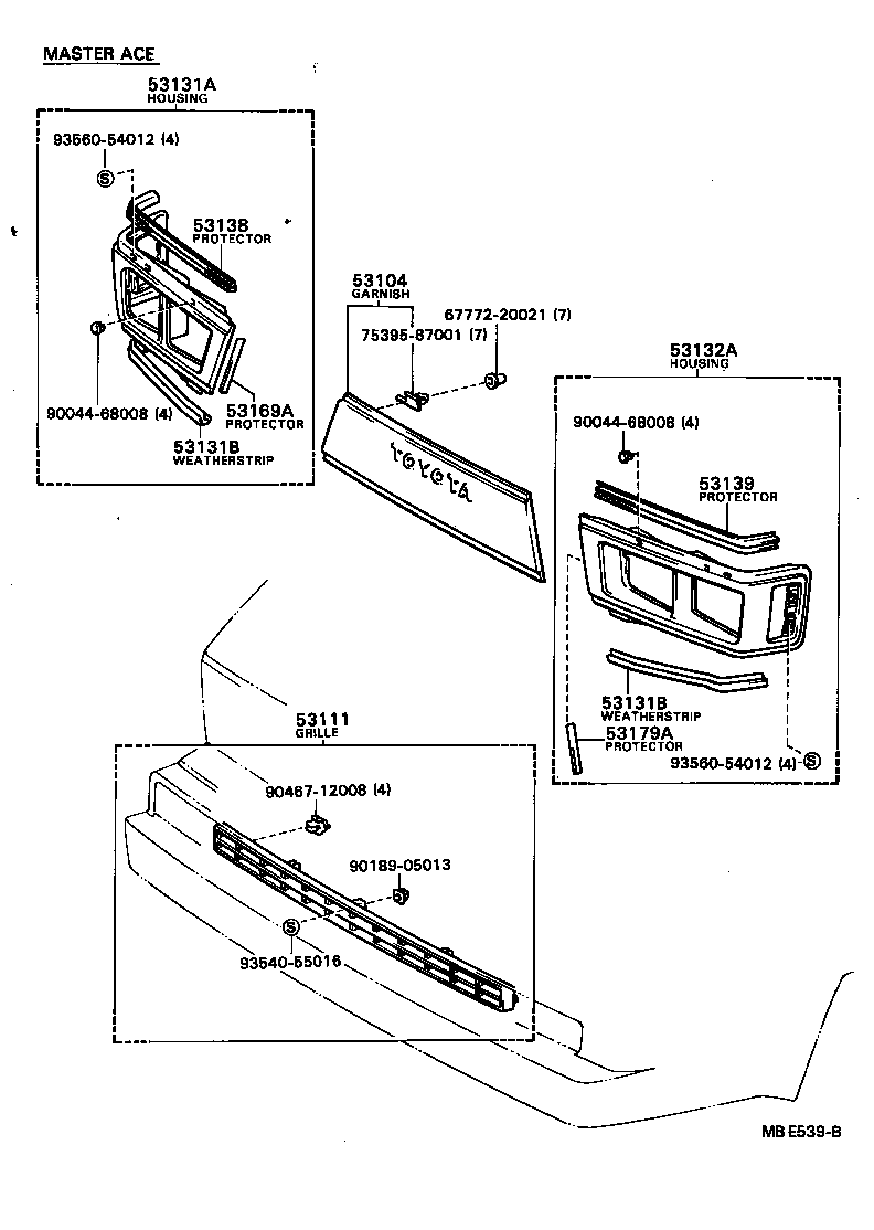 53159-87002 PAD, HEADLAMP DOOR, LH product image