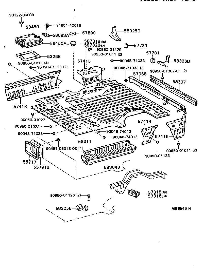 57068-87008 MEMBER SUB-ASSY, REAR FLOOR REAR CROSS, INNER product image