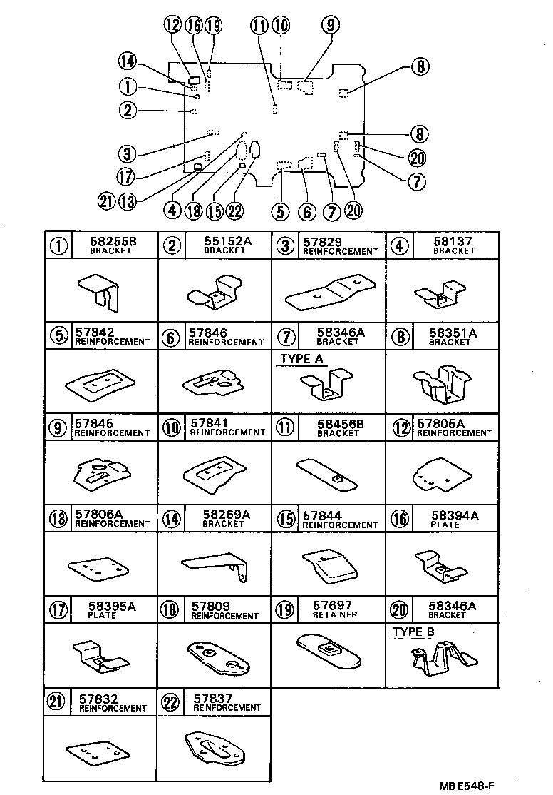57068-87008 MEMBER SUB-ASSY, REAR FLOOR REAR CROSS, INNER product image