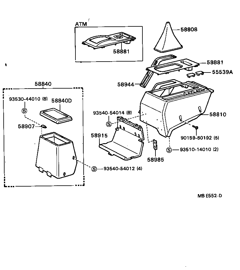58856-28010 HOLDER, CONSOLE BOX product image