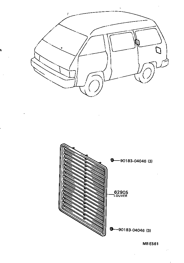 62905-87001-05 LOUVER, QUARTER VENTILATION product image