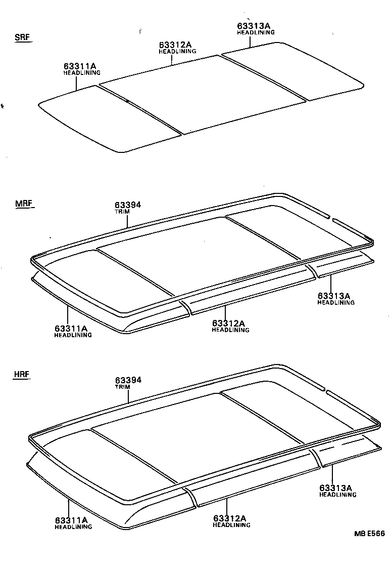 63361-87005 SUPPORT, ROOF HEADLINING, NO.1 product image