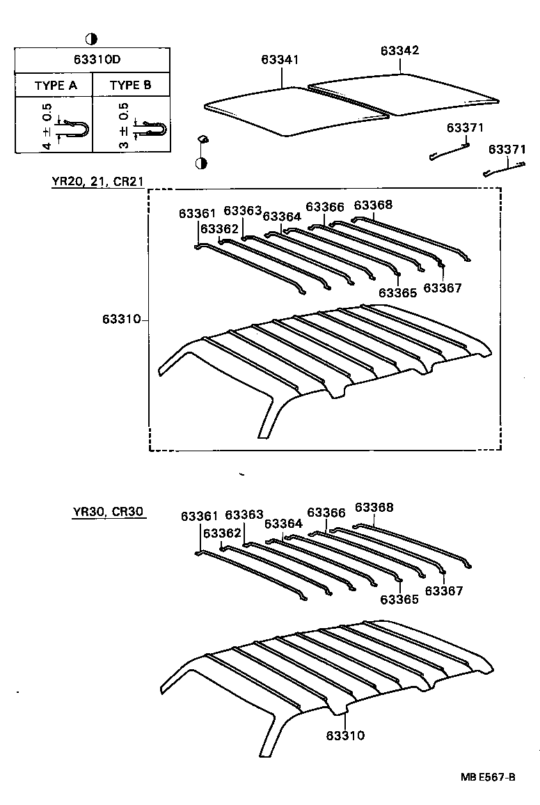 63361-87005 SUPPORT, ROOF HEADLINING, NO.1 product image