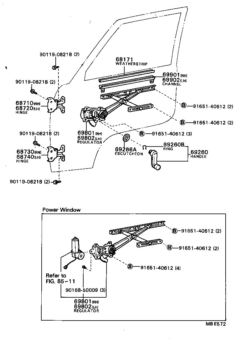 69810-87002 REGULATOR SUB-ASSY, FRONT DOOR WINDOW, RH product image