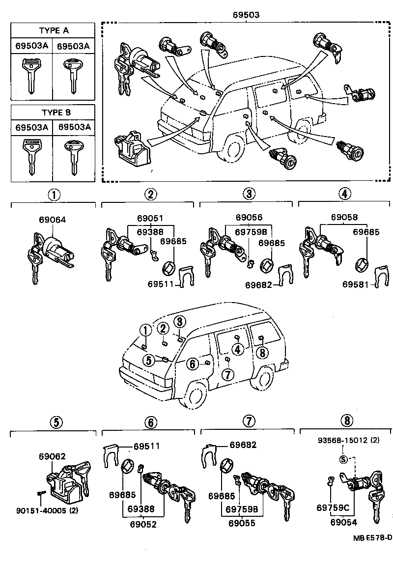 69512-87001 RETAINER, FUEL FILLER LID CYLINDER product image