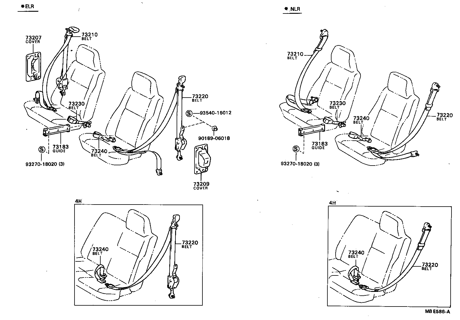 73230-87011 BELT ASSY, FRONT SEAT INNER, RH product image