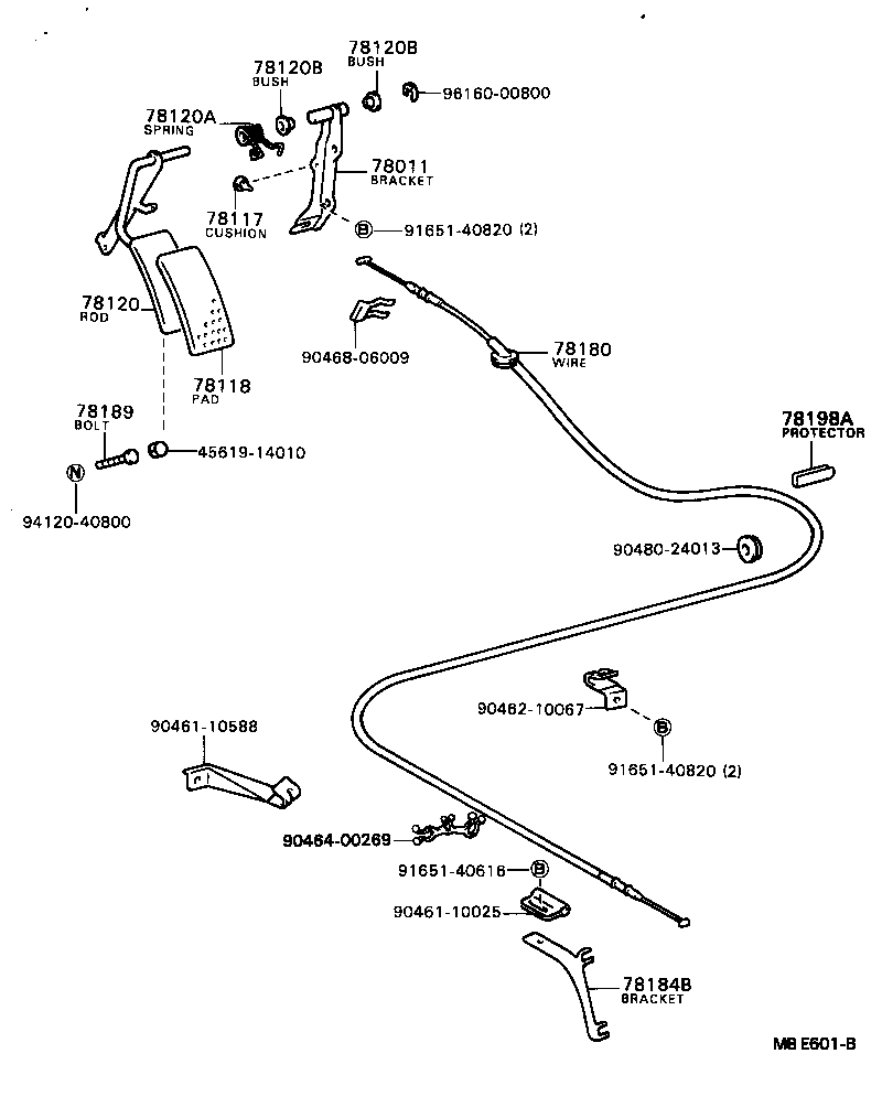 78184-87004 BRACKET, ACCELERATOR CONTROL CABLE product image